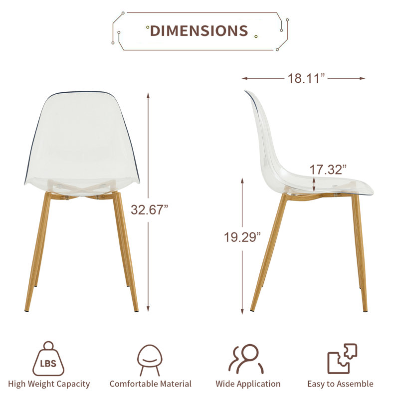 Mercer41 Seaneen Clear Side Chair & Reviews Wayfair
